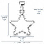 Silber 925 Stern Anhänger mit offener Kontur – Minimalistisches Design