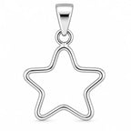 Silber 925 Stern Anhänger groß mit offener Kontur – Minimalistisches Design