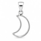 Silber 925 Mond Anhänger – Offene Mondsichel 20 mm