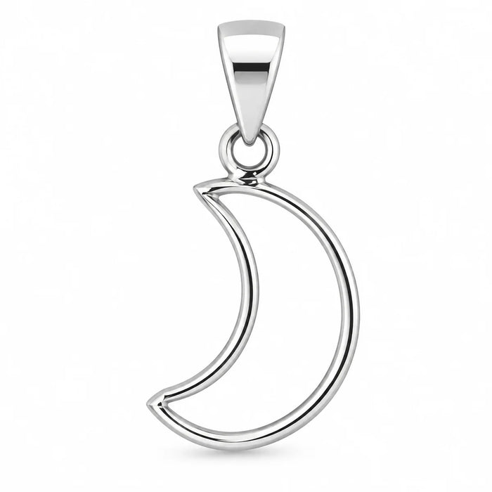 Silber 925 Mond Anhänger – Offene Mondsichel 20 mm