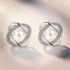 Elegante 925 Sterling Silber Ohrstecker mit Süßwasserperlen & Zirkonia – Klassisch & Zeitlos | WILLYS JEWELLERY