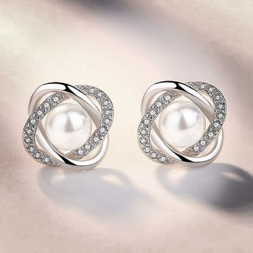 Elegante 925 Sterling Silber Ohrstecker mit Süßwasserperlen & Zirkonia – Klassisch & Zeitlos | WILLYS JEWELLERY