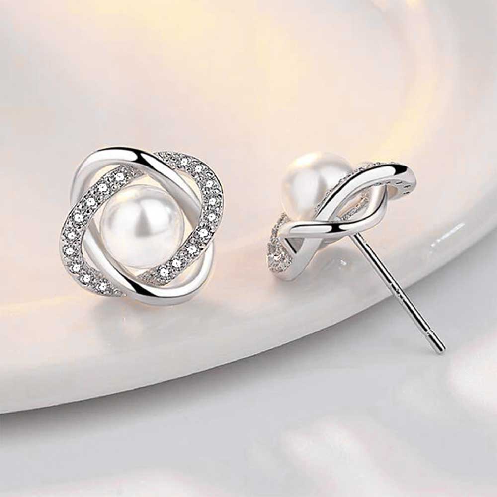 Elegante 925 Sterling Silber Ohrstecker mit Süßwasserperlen & Zirkonia – Klassisch & Zeitlos | WILLYS JEWELLERY