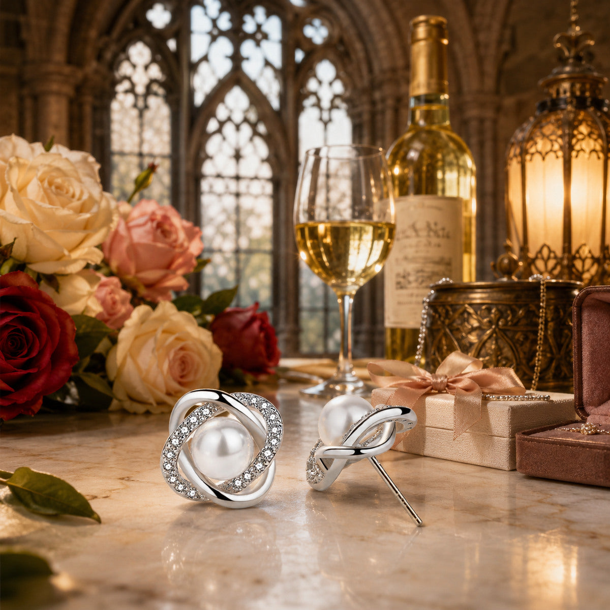 Elegante 925 Sterling Silber Ohrstecker mit Süßwasserperlen & Zirkonia – Klassisch & Zeitlos