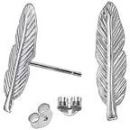 Elegante Feder Ohrstecker aus 925 Sterling Silber – Symbol für Stärke, Freiheit & Stil | WILLYS JEWELLERY