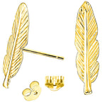 Elegante Feder Ohrstecker aus 925 Sterling Silber – Symbol für Stärke, Freiheit & Stil | WILLYS JEWELLERY
