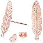 Elegante Feder Ohrstecker aus 925 Sterling Silber – Symbol für Stärke, Freiheit & Stil | WILLYS JEWELLERY