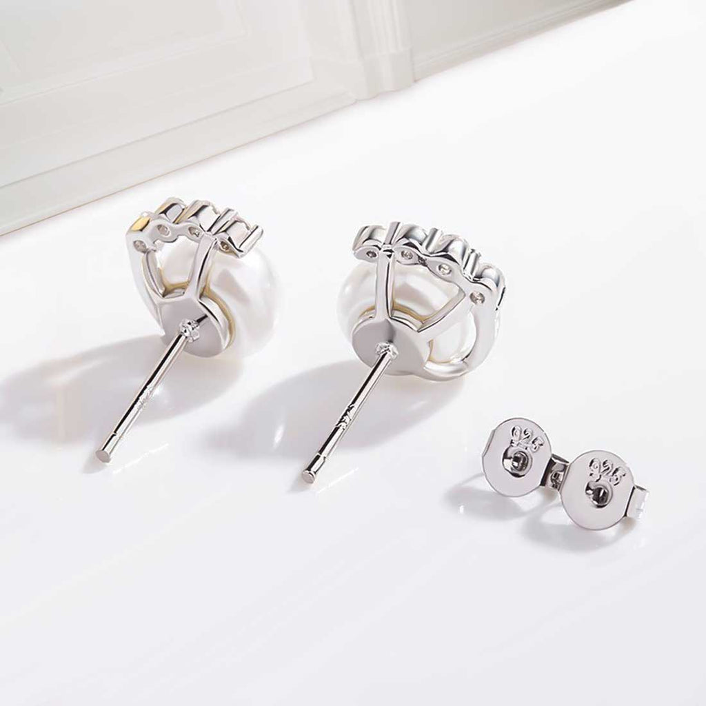 Elegante 925 Sterling Silber Ohrstecker mit weißen Süßwasserperlen – zeitlos & edel | WILLYS JEWELLERY