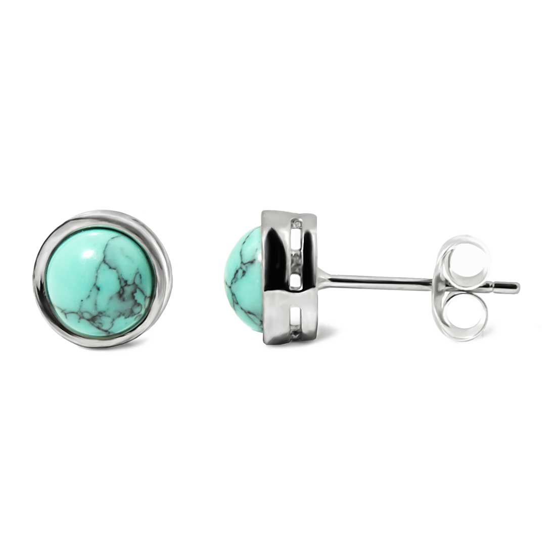 Elegante Türkis Ohrstecker aus 925 Sterling Silber – Handgefertigter Schmuck für Damen | WILLYS JEWELLERY