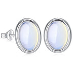Elegante 925 Sterling Silber Ohrstecker mit Regenbogen-Mondstein – Magische Eleganz & Stil | WILLYS JEWELLERY
