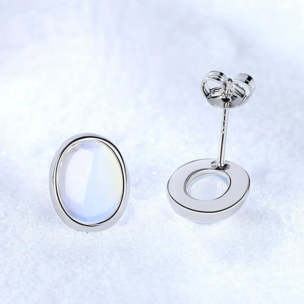 Elegante 925 Sterling Silber Ohrstecker mit Regenbogen-Mondstein – Magische Eleganz & Stil | WILLYS JEWELLERY