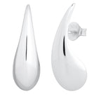 Tropfen Ohrringe aus 925 Sterling Silber – lange, hochglanzpolierte Design-Ohrstecker (25 x 10 mm) | WILLYS JEWELLERY