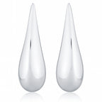 Tropfen Ohrringe aus 925 Sterling Silber – lange, hochglanzpolierte Design-Ohrstecker (25 x 10 mm) | WILLYS JEWELLERY