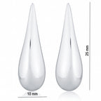 Tropfen Ohrringe aus 925 Sterling Silber – lange, hochglanzpolierte Design-Ohrstecker (25 x 10 mm) | WILLYS JEWELLERY