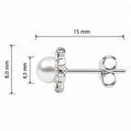 Ohrstecker aus 925er Sterlingsilber mit Süßwasserperlen und Zirkonia-Akzenten