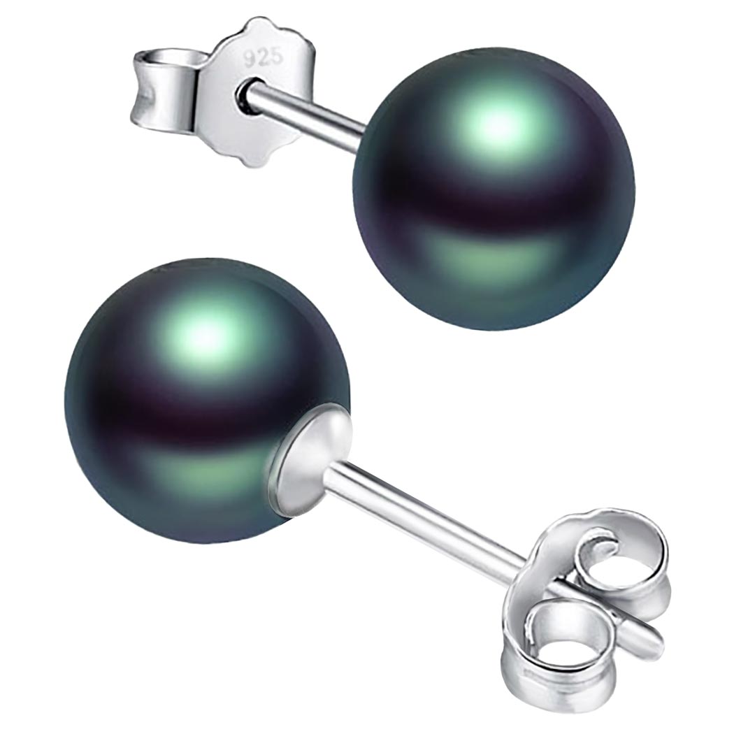 Ohrringe, Ohrstecker 925 Sterling Silber, mit Swarovski Perlen, Damen Antibakterieller Schmuck | WILLYS JEWELLERY