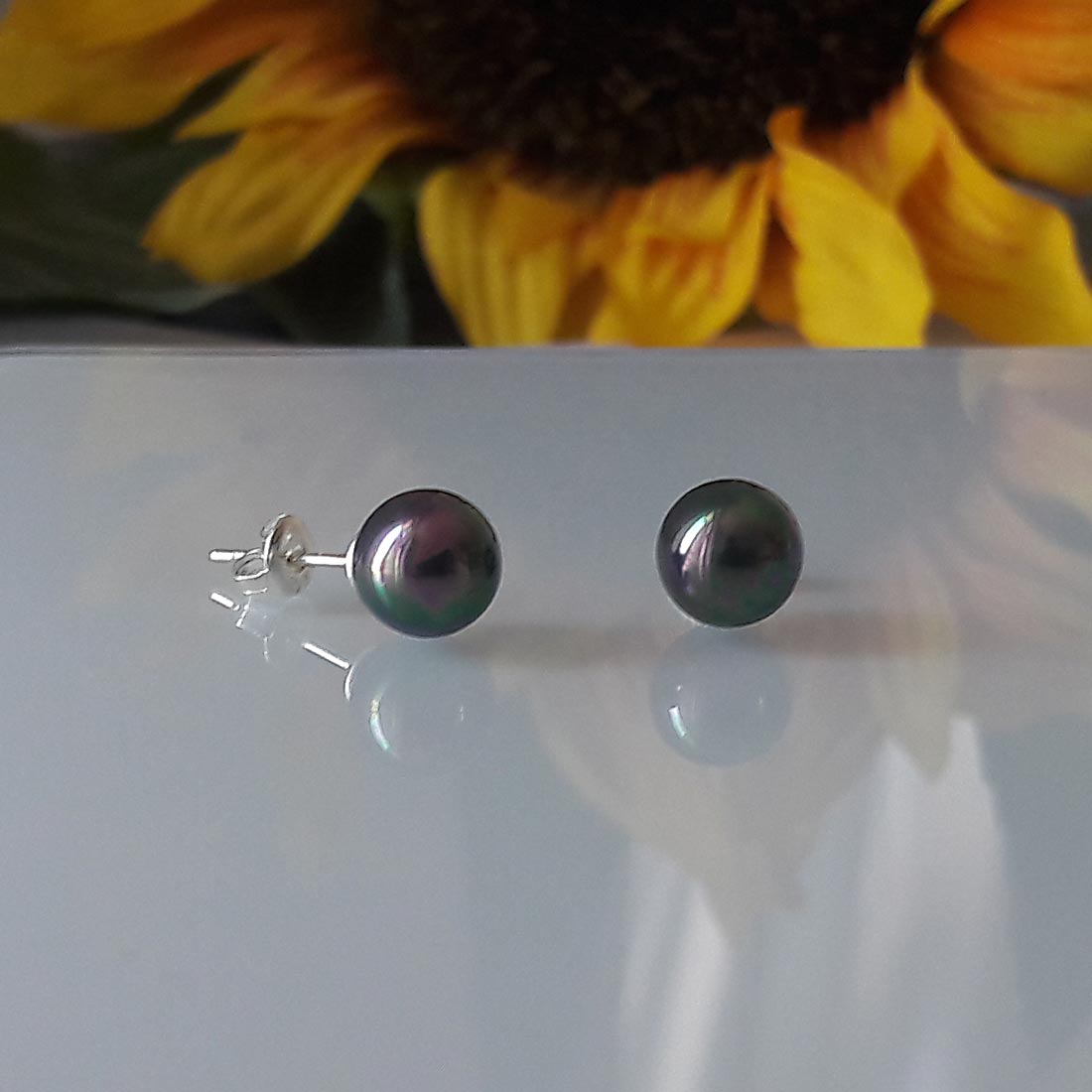 Ohrringe, Ohrstecker 925 Sterling Silber, mit Swarovski Perlen, Damen Antibakterieller Schmuck | WILLYS JEWELLERY