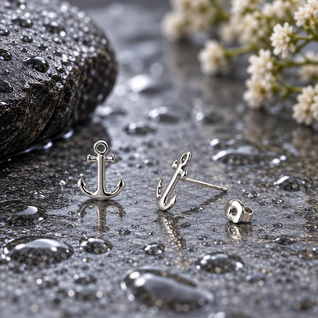 Anker Ohrstecker aus 925 Sterling Silber für Damen maritime Ohrringe als Geschenk