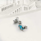 Elegante 925 Sterling Silber Ohrstecker mit Blau-Türkis Edelstein – Stil, Harmonie & Eleganz | WILLYS JEWELLERY