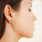Elegante 925 Sterling Silber Ohrstecker mit Blau-Türkis Edelstein – Stil, Harmonie & Eleganz | WILLYS JEWELLERY