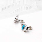 Elegante Ohrstecker aus 925 Sterling Silber mit Regenbogen-Mondstein & Türkis –handgefertigter Glanz | WILLYS JEWELLERY