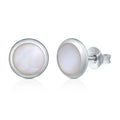 Runde Ohrstecker aus 925 Sterling Silber mit weißem Mondstein – klassische 8-mm-Studs für jeden Tag | WILLYS JEWELLERY
