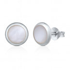 Runde Ohrstecker aus 925 Sterling Silber mit weißem Mondstein – klassische 8-mm-Studs für jeden Tag | WILLYS JEWELLERY