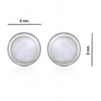 Runde Ohrstecker aus 925 Sterling Silber mit weißem Mondstein – klassische 8-mm-Studs für jeden Tag | WILLYS JEWELLERY