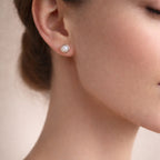 Runde Ohrstecker aus 925 Sterling Silber mit weißem Mondstein – klassische 8-mm-Studs für jeden Tag | WILLYS JEWELLERY