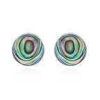 Runde Ohrstecker aus 925 Sterling Silber mit buntem Perlmutt – 8 mm Design-Studs für starke Auftritt | WILLYS JEWELLERY