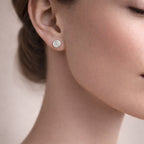 Runde Ohrstecker aus 925 Sterling Silber mit Kreiselschnecke -Naturstein-Studs im maritimen Look | WILLYS JEWELLERY