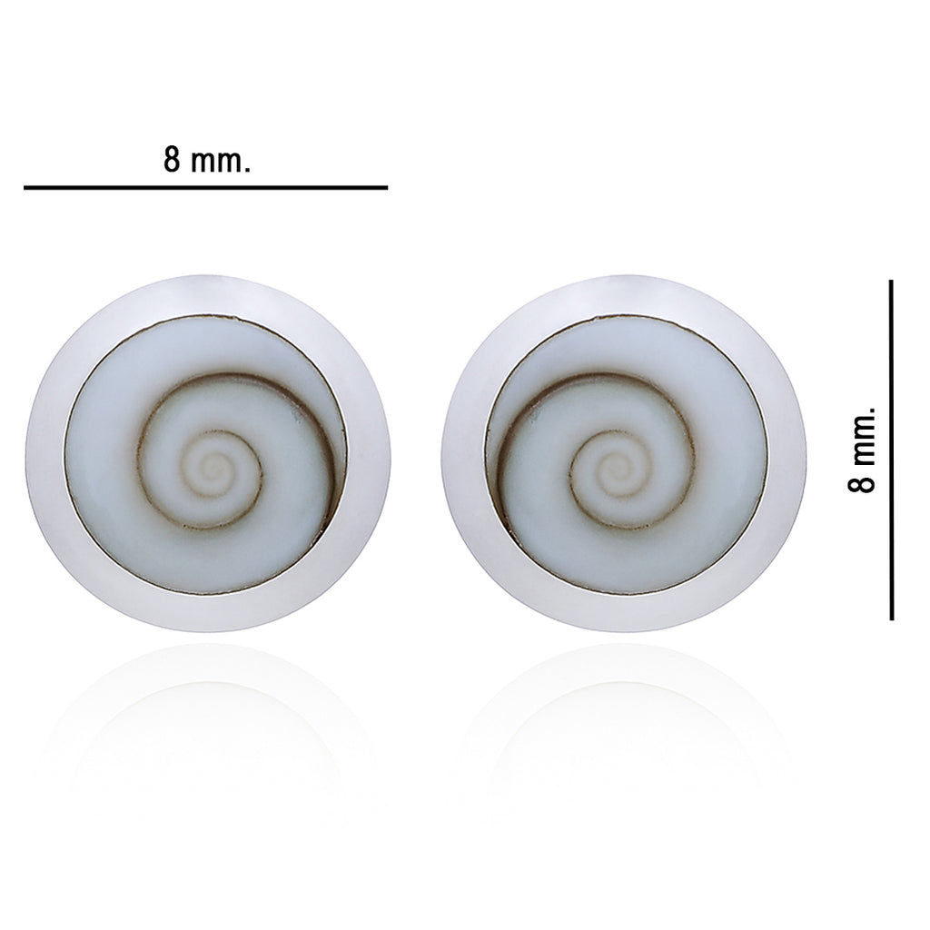Runde Ohrstecker aus 925 Sterling Silber mit Kreiselschnecke -Naturstein-Studs im maritimen Look | WILLYS JEWELLERY