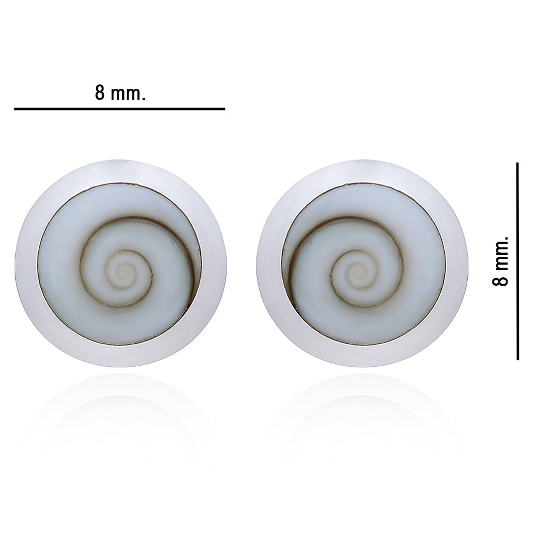 Runde Ohrstecker aus 925 Sterling Silber mit Kreiselschnecke -Naturstein-Studs im maritimen Look | WILLYS JEWELLERY