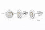 Runde Ohrstecker aus 925 Sterling Silber mit Kreiselschnecke -Naturstein-Studs im maritimen Look | WILLYS JEWELLERY