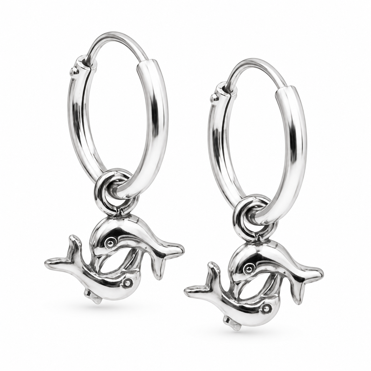 Delfin Creolen 925 Sterling Silber – zeitlose Ohrringe für Damen & Herren